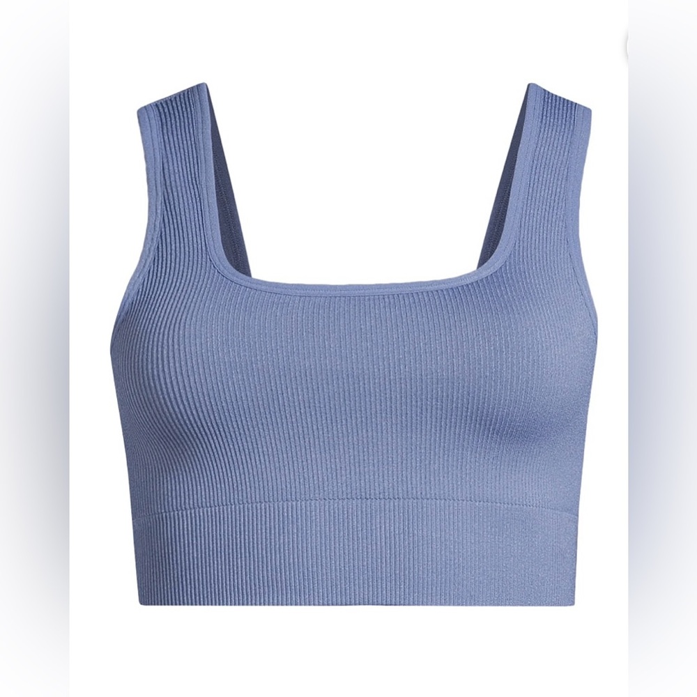 NWT Avia Seamless Double Scoop Sports Bra Blue Moonlight Size Small Low Support
